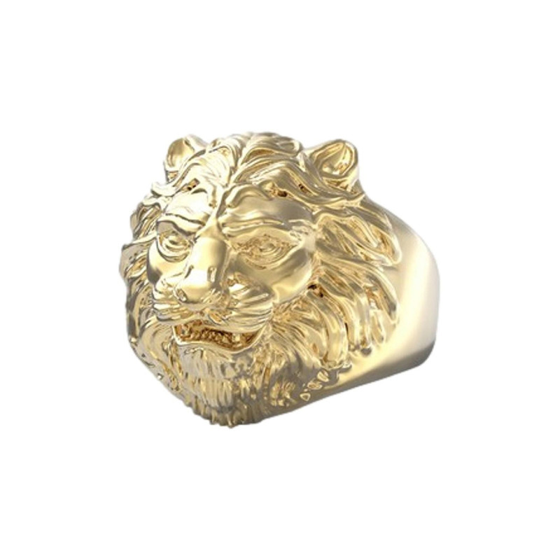 Bague GUESS collection LION KING acier doré