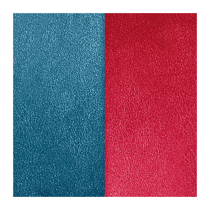CUIR COLLIER LES GEORGETTES BLEU PETROLE / FRAMBOISE 16MM