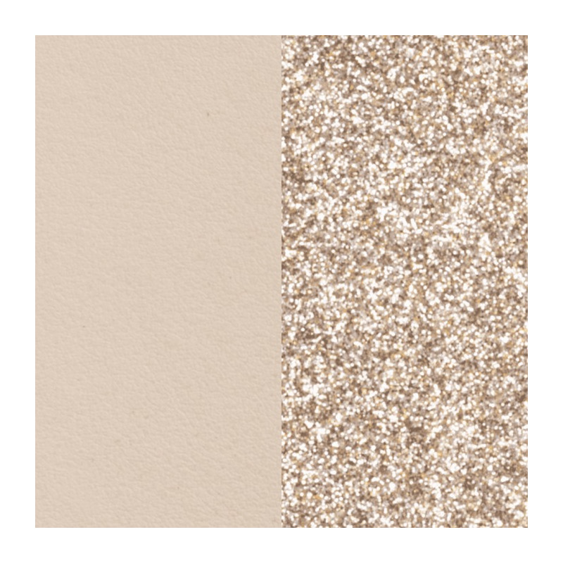 CUIR COLLIER LES GEORGETTES CREME / PAILLETTTES DOREES 16 MM