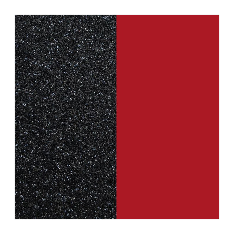 CUIR COLLIER LES GEORGETTES NOIR PAILLETTES / ROUGE 16 MM