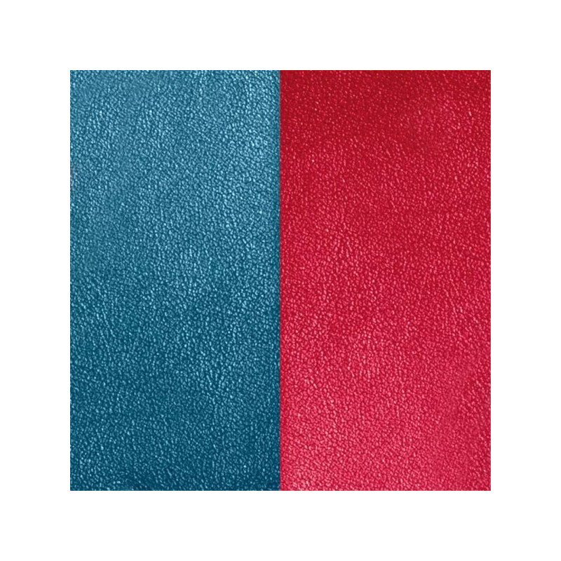 CUIR BOUCLES D'OREILLES LES GEORGETTES BLEU PETROLE / FRAMBOISE 30 MM