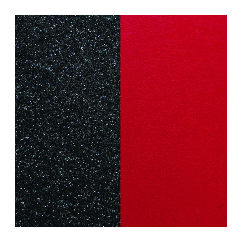CUIR BOUCLES D'OREILLES LES GEORGETTES PAILLETTES NOIRES / ROUGE 30MM