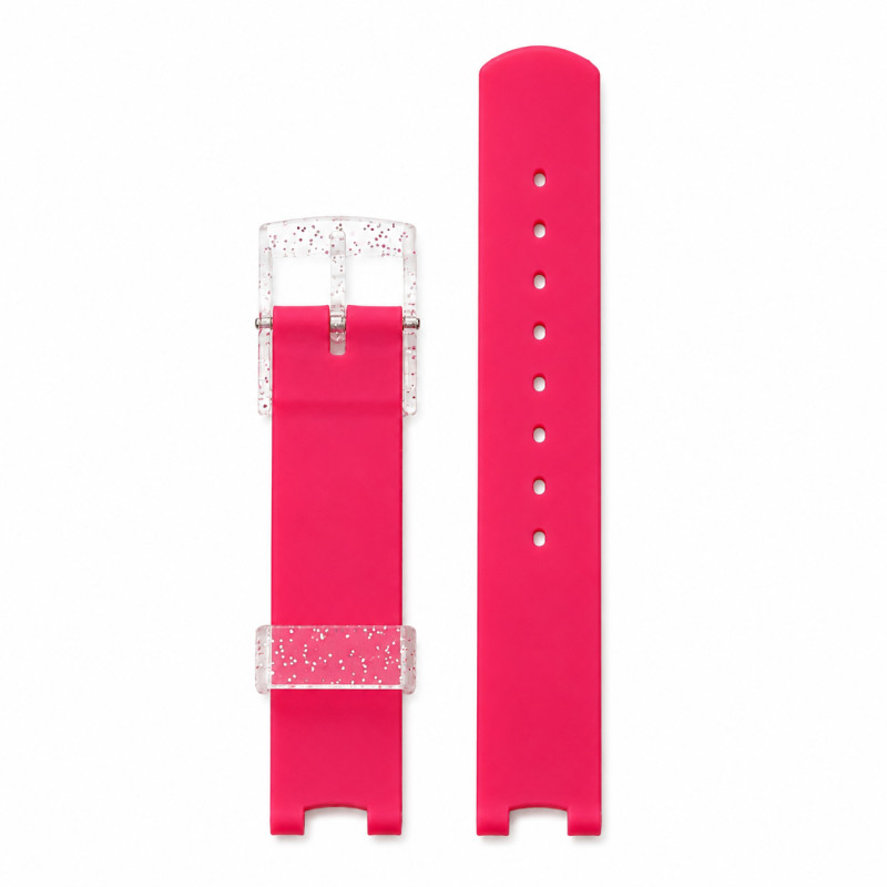 BRACELET MONTRE FLIK FLAK CUIR ROSE