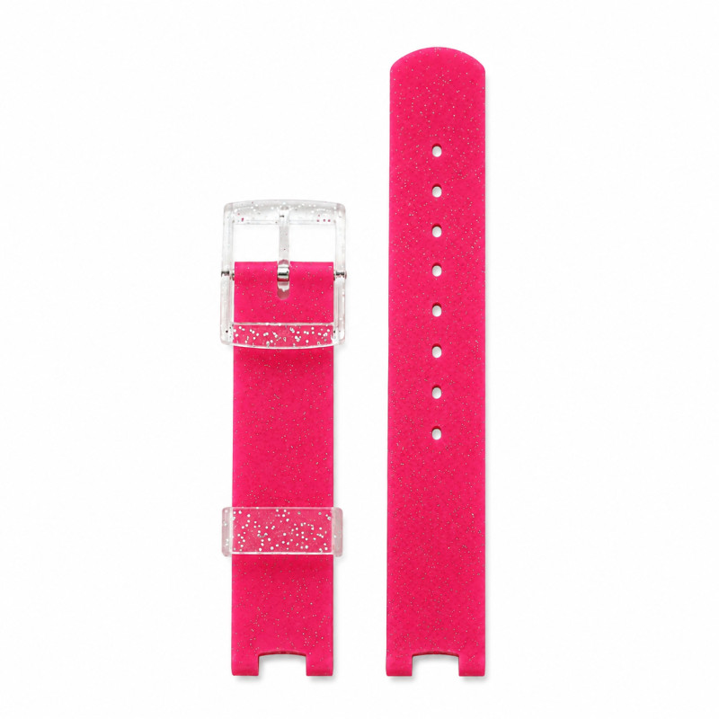 BRACELET MONTRE FLIK FLAK CUIR ROSE
