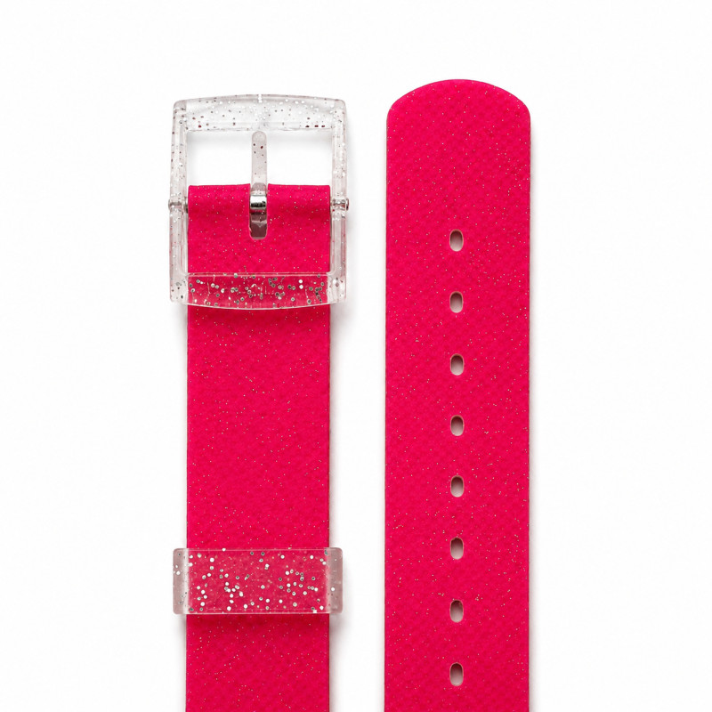 BRACELET MONTRE FLIK FLAK CUIR ROSE