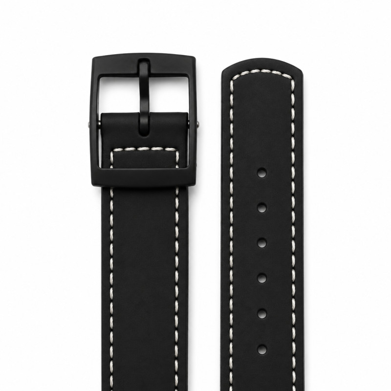 BRACELET MONTRE FLIK FLAK CUIR NOIR