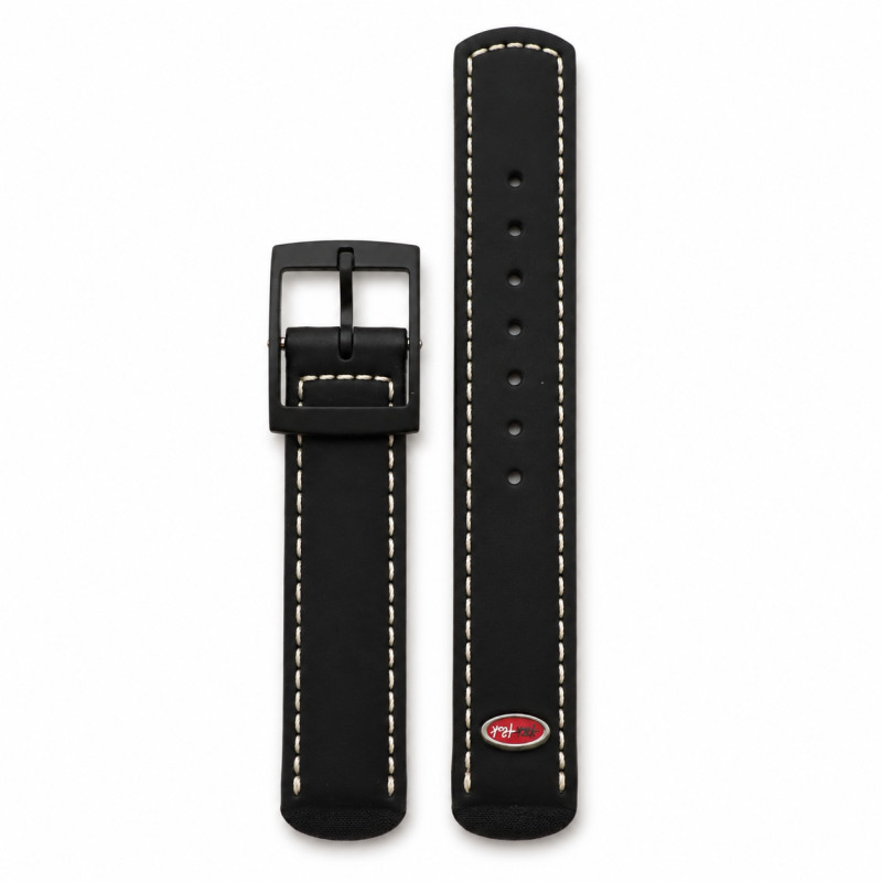 BRACELET MONTRE FLIK FLAK CUIR NOIR