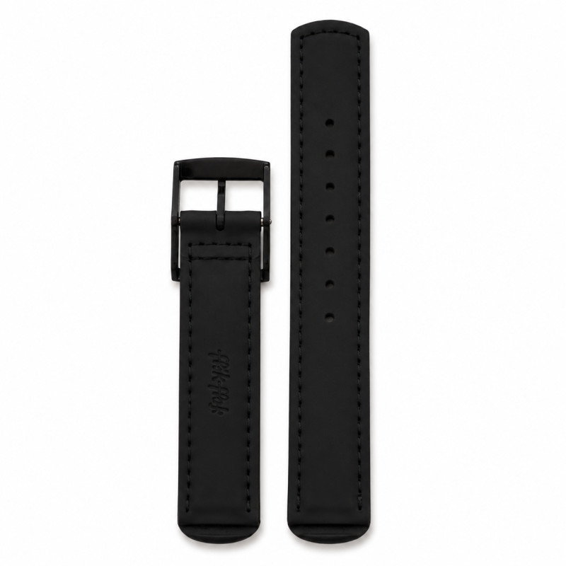 BRACELET MONTRE FLIK FLAK CUIR NOIR