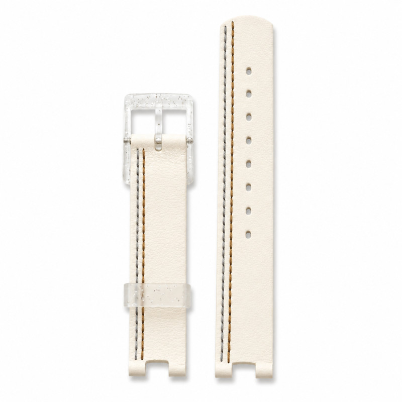 BRACELET MONTRE FLIK FLAK CUIR BLANC