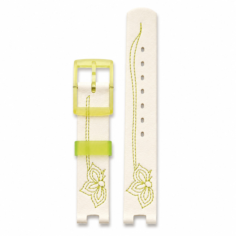 BRACELET MONTRE FLIK FLAK CUIR BLANC