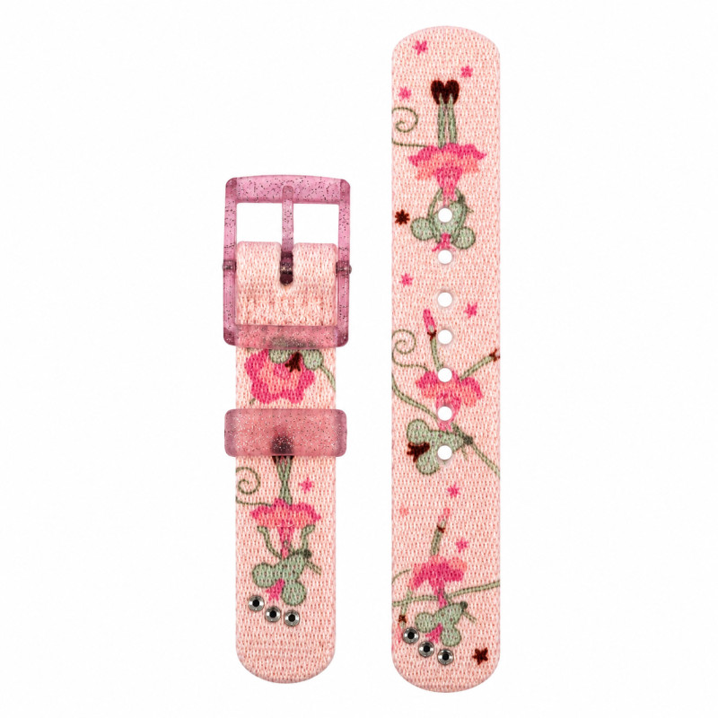 BRACELET MONTRE FLIK FLAK TISSU ROSE