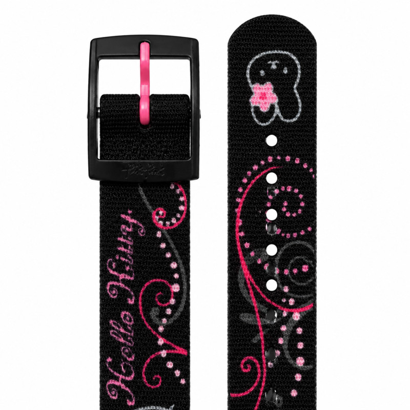 BRACELET MONTRE FLIK FLAK TISSU NOIR