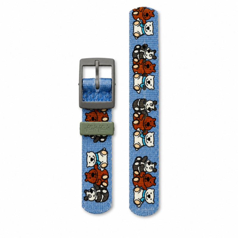 BRACELET MONTRE FLIK FLAK TISSU BLEU