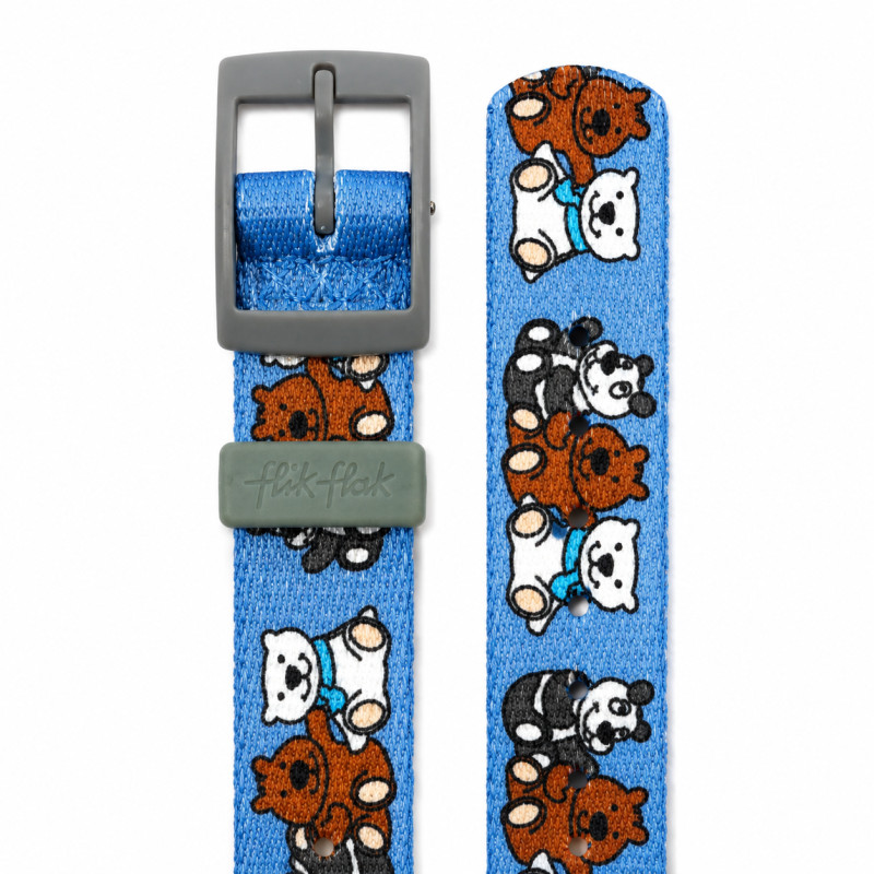 BRACELET MONTRE FLIK FLAK TISSU BLEU