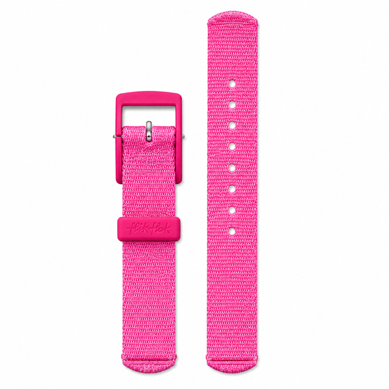 BRACELET MONTRE FLIK FLAK TISSU ROSE