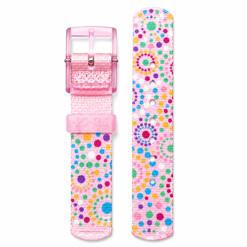 BRACELET MONTRE FLIK FLAK TISSU ROSE