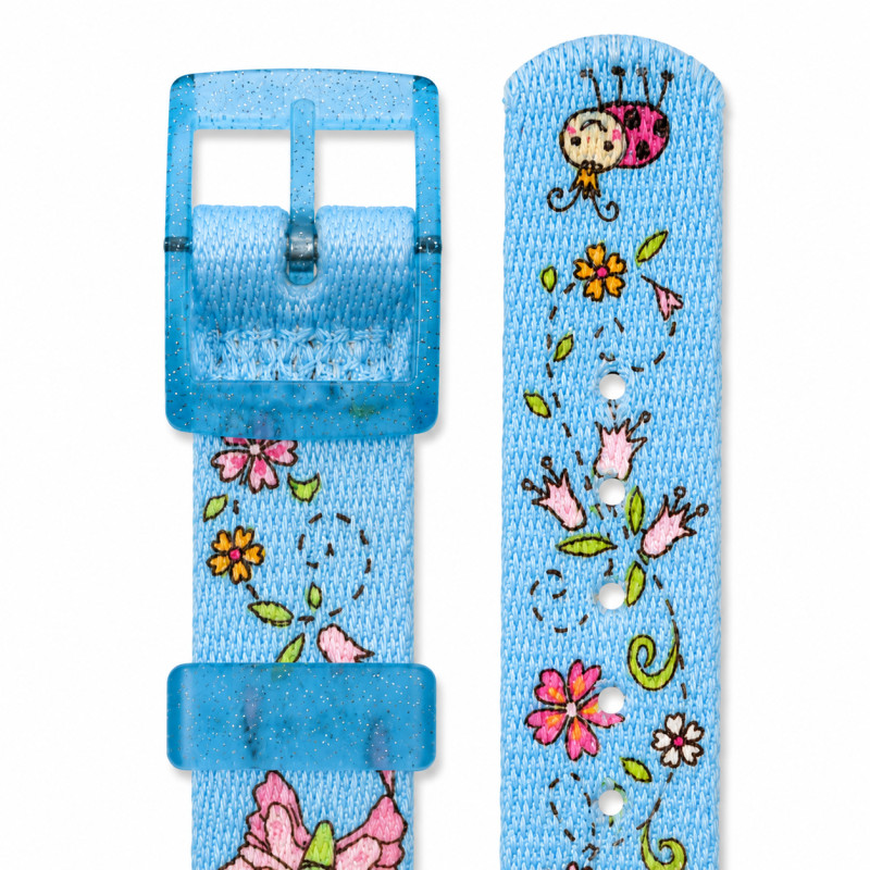 BRACELET MONTRE FLIK FLAK TISSU BLEU