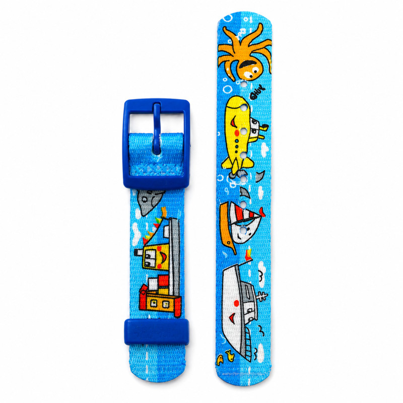 BRACELET MONTRE FLIK FLAK TISSU BLEU