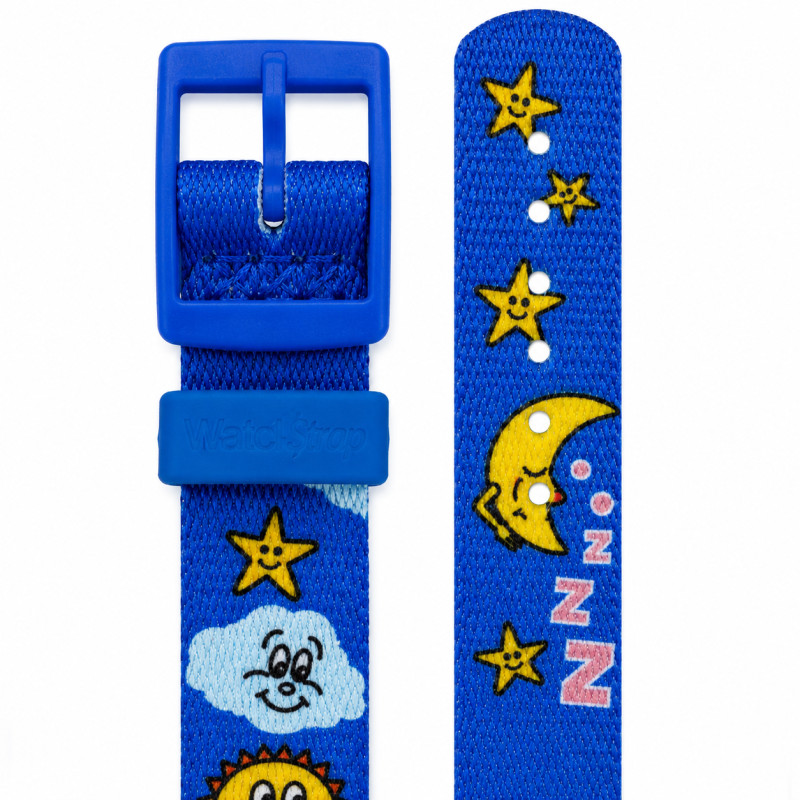 BRACELET MONTRE FLIK FLAK TISSUS BLEU
