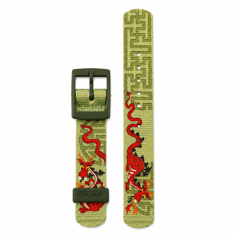 BRACELET MONTRE FLIK FLAK TISSU VERT
