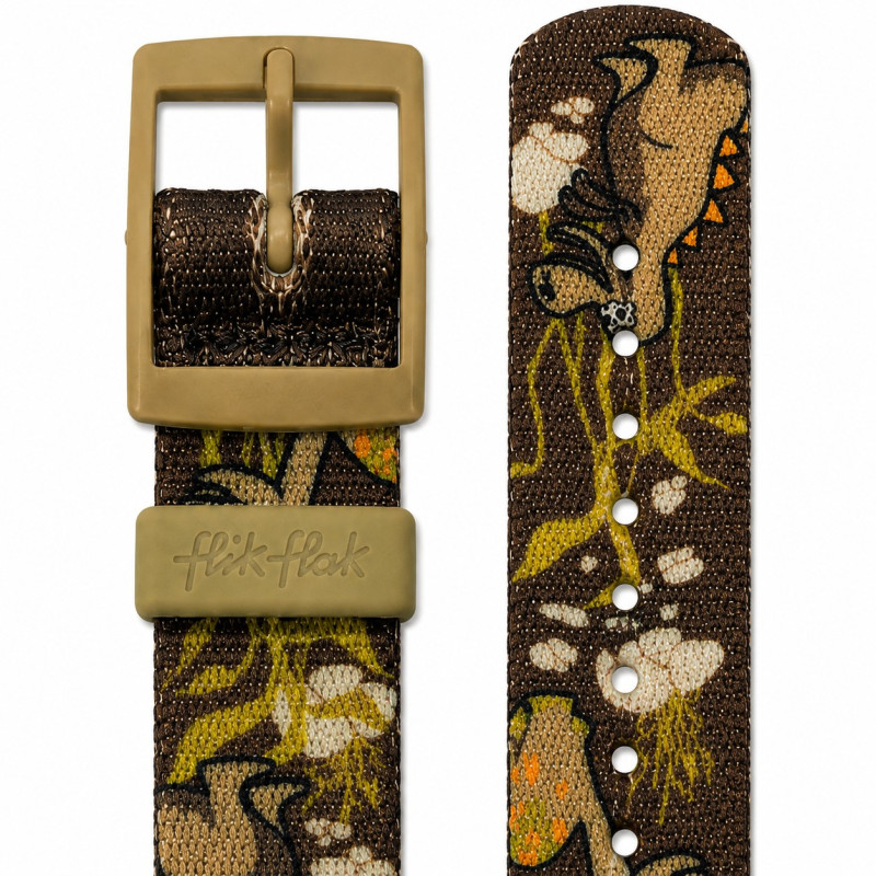 BRACELET MONTRE FLIK FLAK TISSU VERT