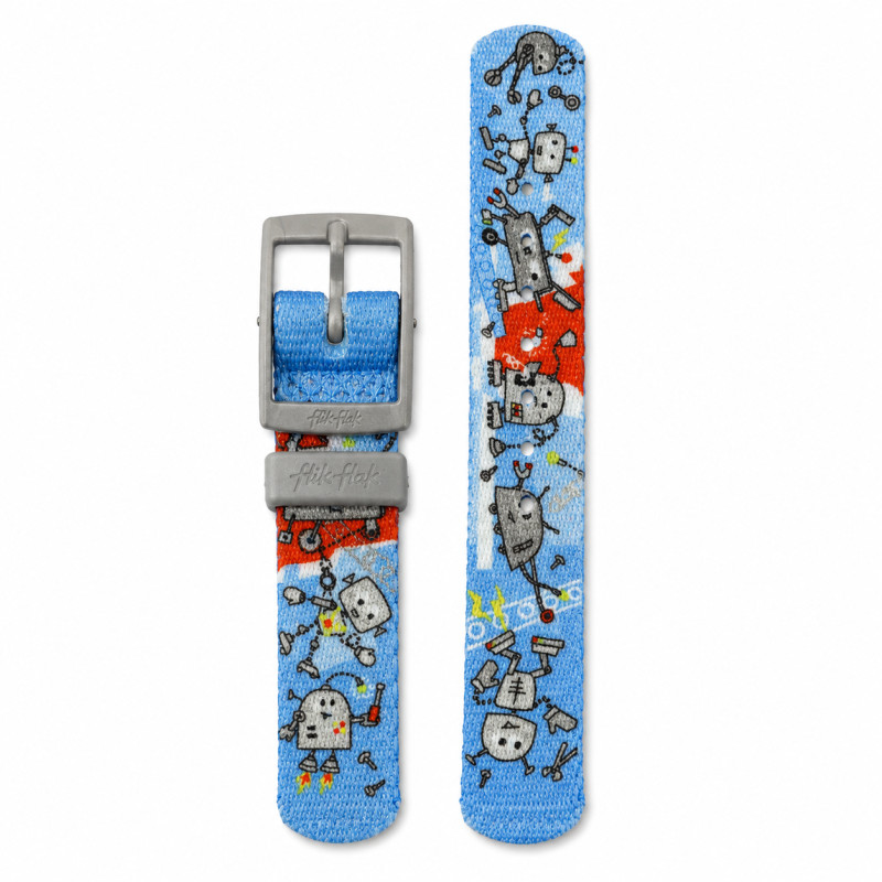 BRACELET MONTRE FLIK FLAK TISSUS BLEU