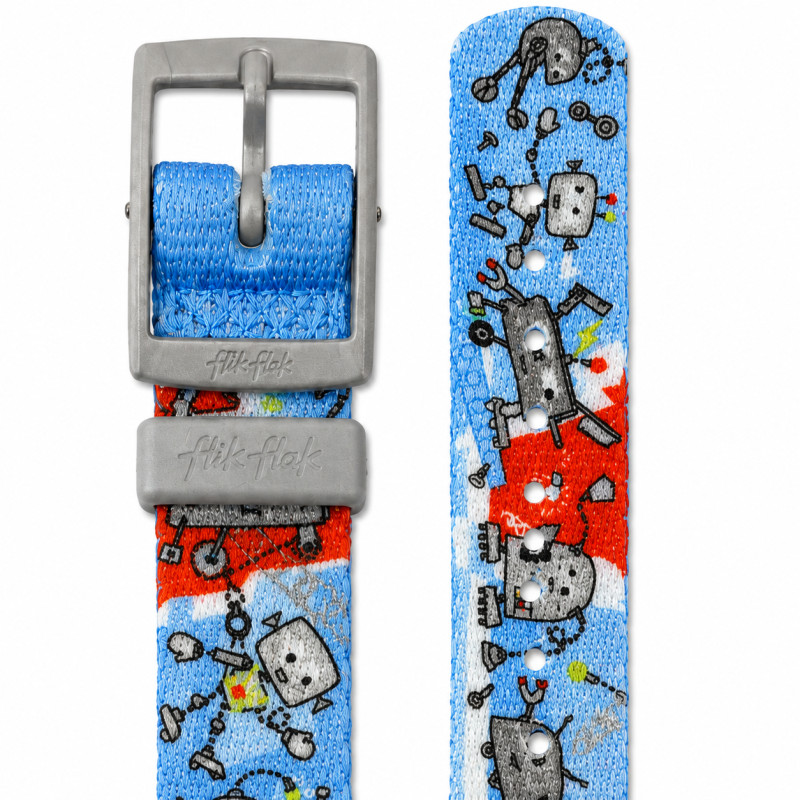 BRACELET MONTRE FLIK FLAK TISSUS BLEU