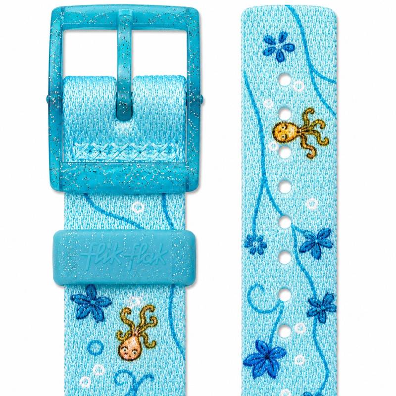 BRACELET MONTRE FLIK FLAK TISSU BLEU