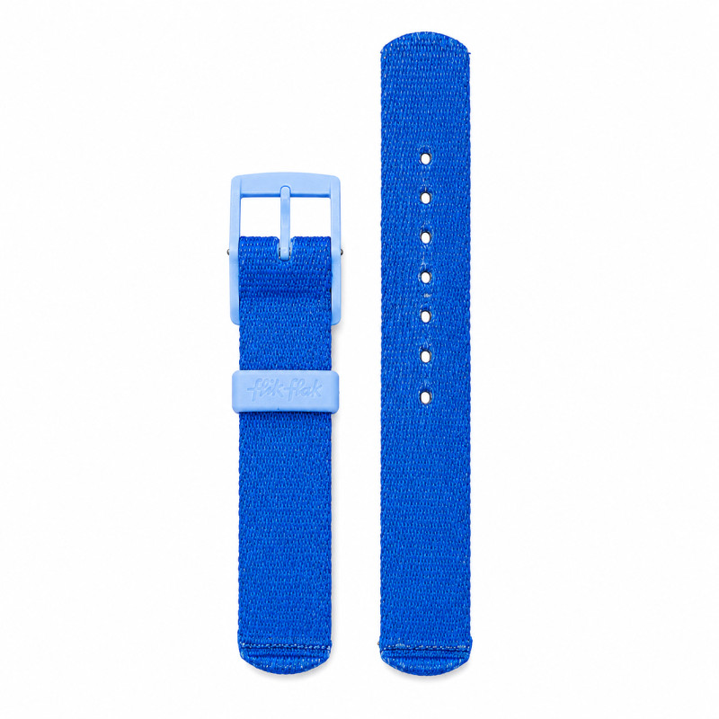 BRACELET MONTRE FLIK FLAK TISSUS BLEU