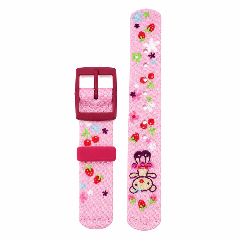 BRACELET MONTRE FLIK FLAK TISSU ROSE
