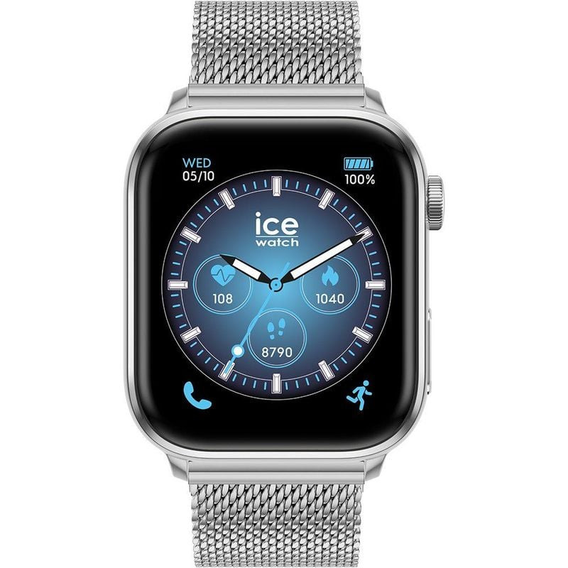 Packshot de la Montre ICE Connectée Smart 3.0 Bracelet Acier Milanese Argenté GPS