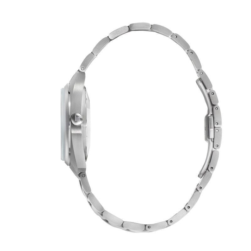 Packshot de la montre analogique LIP Général de Gaulle 35 mm bracelet en acier inoxydable satiné