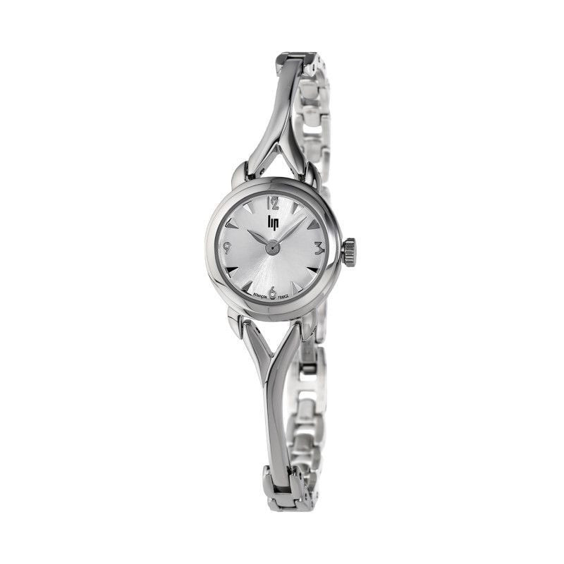 Vue packshot de la montre analogique LIP Henriette bracelet en métal argenté