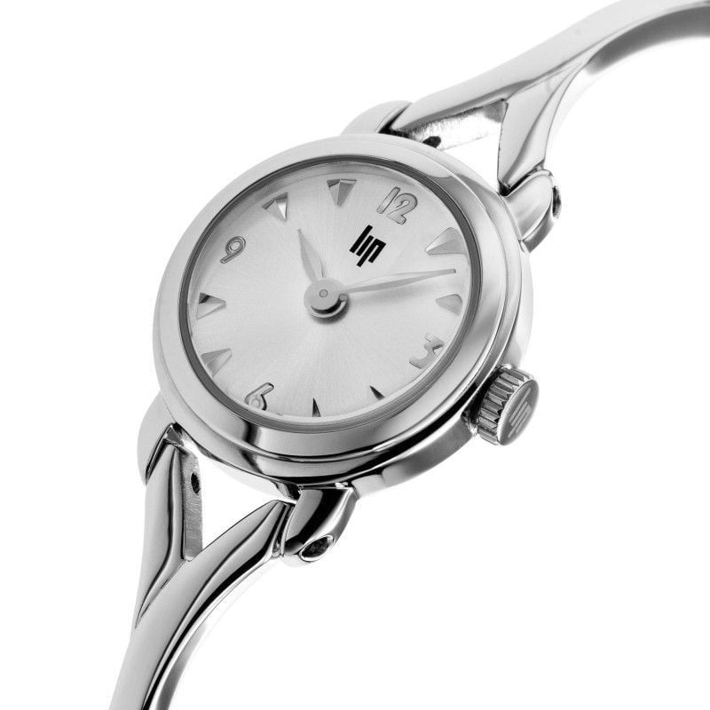 Packshot de la montre analogique LIP Henriette bracelet en métal argenté.
