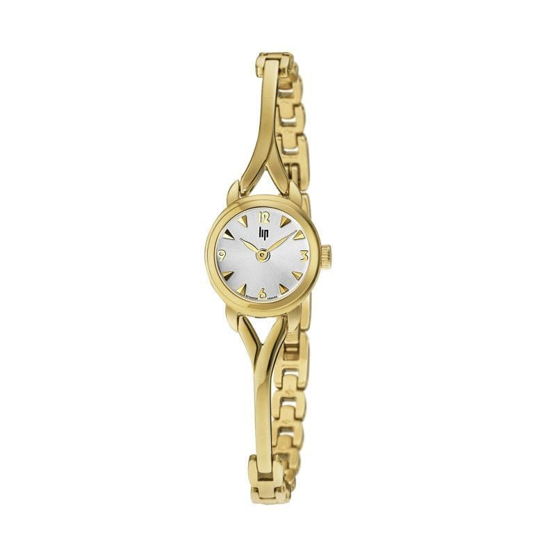 Packshot - Montre femme quartz LIP Henriette Semi Rigide bracelet en métal doré