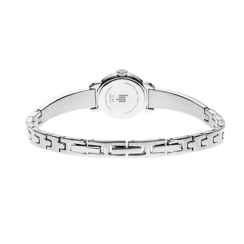 Packshot de la Montre quartz LIP Henriette 18 mm bracelet acier inoxydable argenté semi-rigide