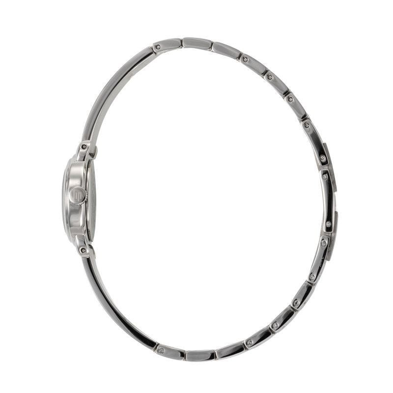Montre quartz LIP Henriette 18 mm bracelet acier inoxydable argenté semi-rigide en packshot.