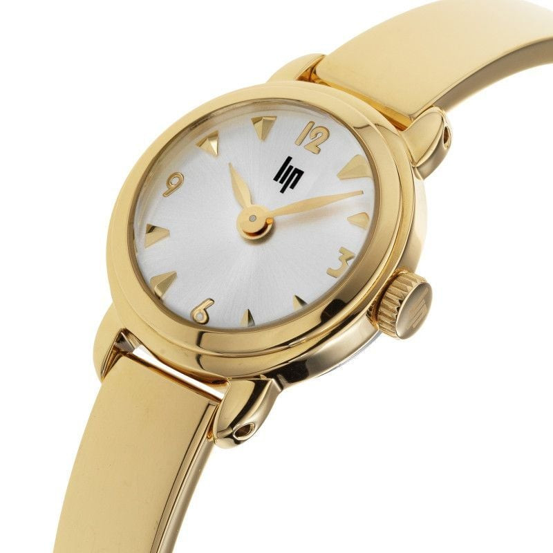 Packshot Montre analogique LIP Henriette bracelet en acier inoxydable doré