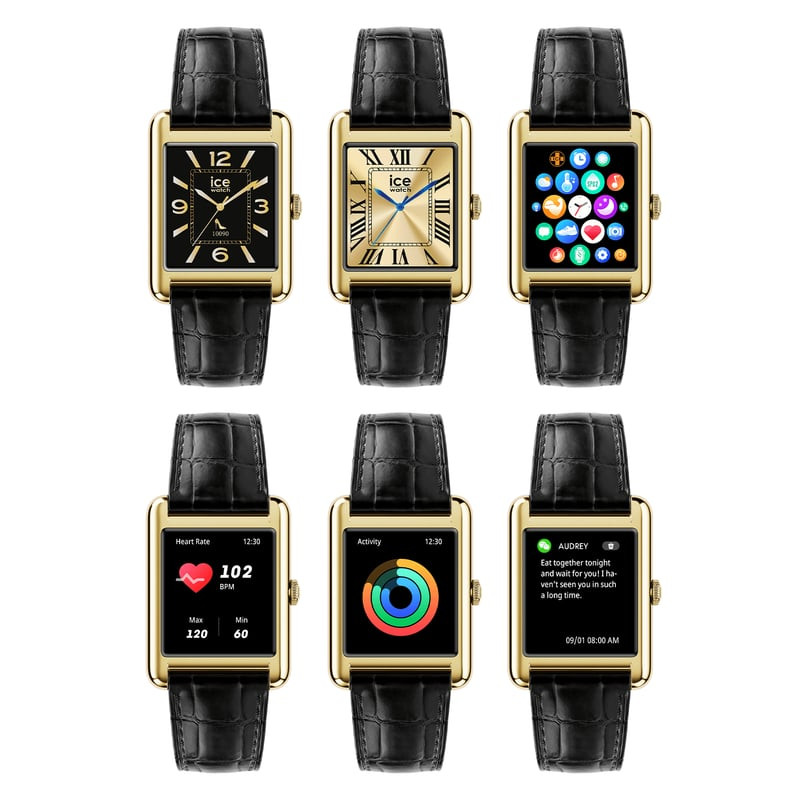 Vue détaillée de la Montre Connectée ICE WATCH TKS 2.0 bracelet cuir noir