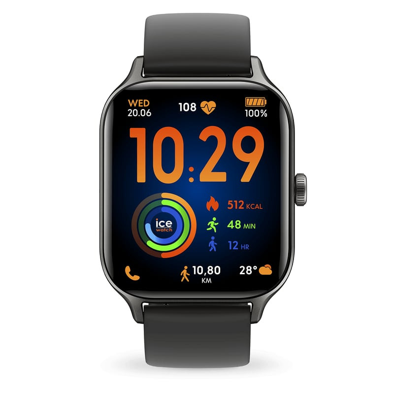 Packshot de la Montre Connectée ICE WATCH collection Smart Fit RD 3.0 bracelet silicone noir