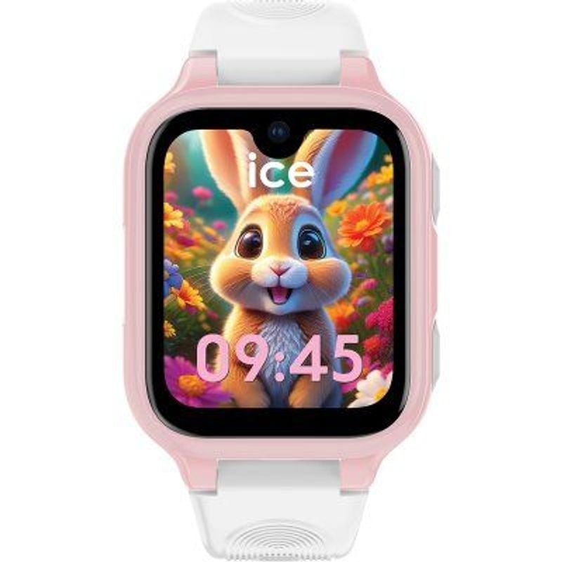 Packshot de la montre connectée ICE WATCH Collection Kids 4G 2.0 au bracelet silicone blanc