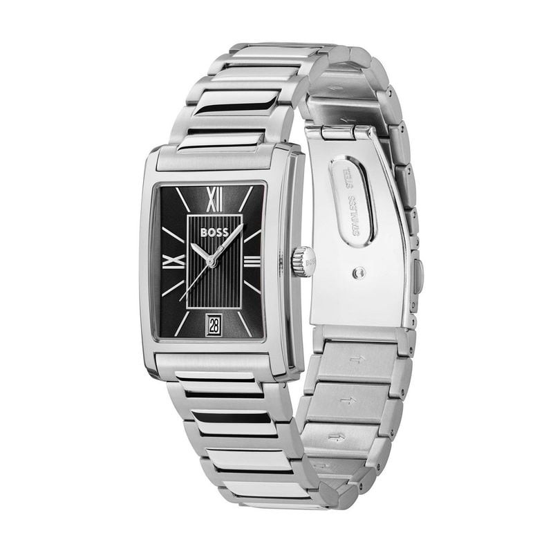 Packshot de la Montre analogique BOSS homme collection Principle Dress bracelet en acier inoxydable 