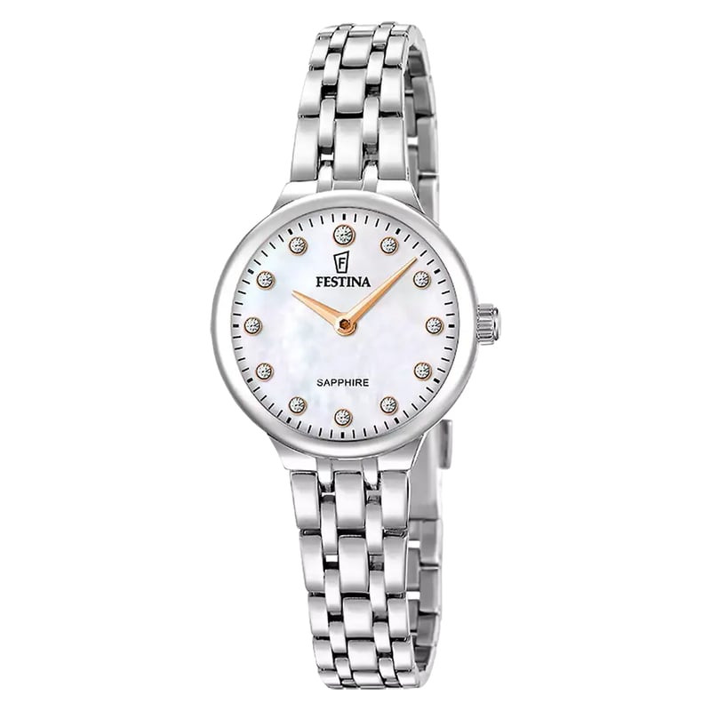 Montre-bracelet femme Festina 2093484 à cadran nacre irisé et bracelet acier inoxydable argenté poli
