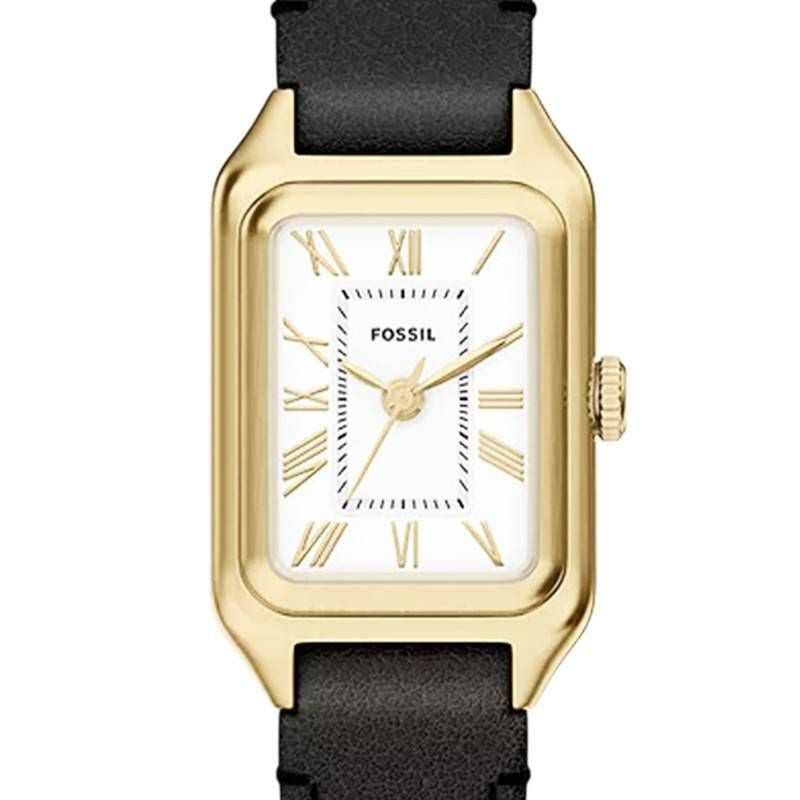 Fermoir et intérieur du bracelet en cuir de la Fossil Raquel Mini 2093544, avec logo Fossil en relie