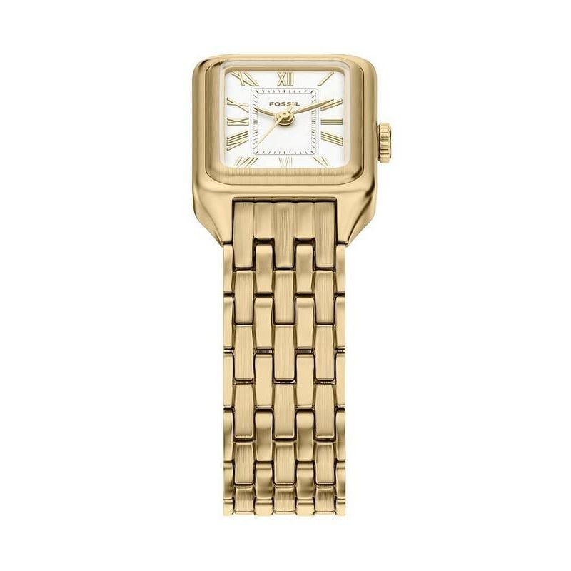 Packshot de la Montre Analogique FOSSIL Collection Raquel bracelet acier doré avec cadran blanc