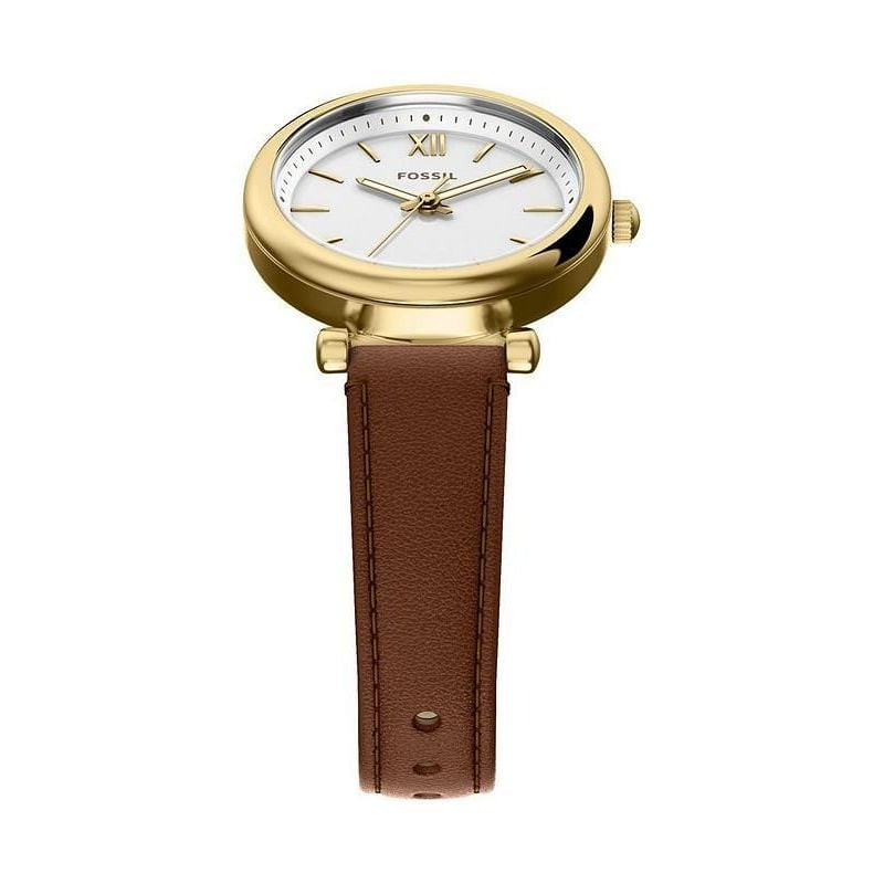 Détail de la Montre Analogique FOSSIL Collection Carlie Mini Bracelet Cuir Marron