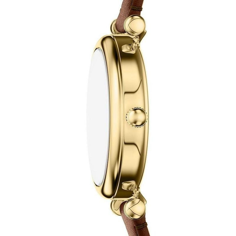 Montre Analogique FOSSIL Collection Carlie Mini Bracelet Cuir Marron – vue détaillée du cadran et du