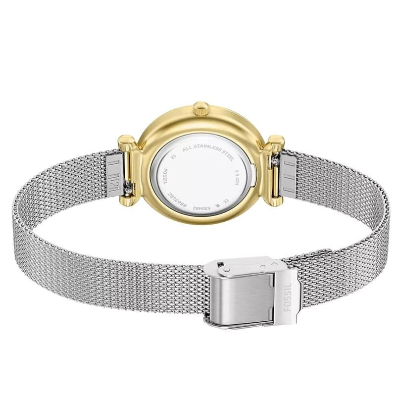 Packshot de la Montre Analogique FOSSIL Collection Carlie bracelet acier argent