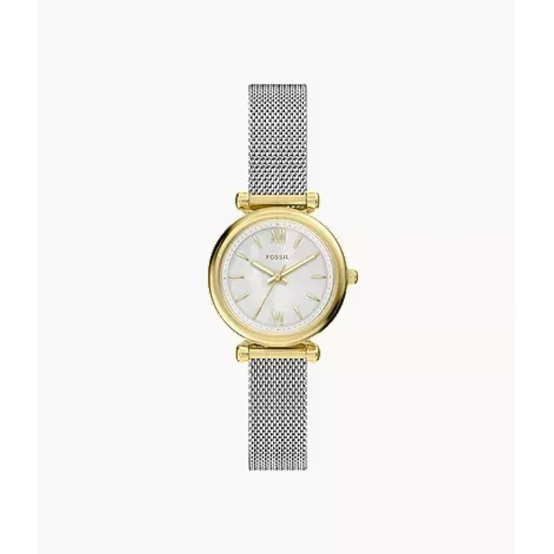 Packshot de la Montre Analogique FOSSIL Collection Carlie bracelet acier argent