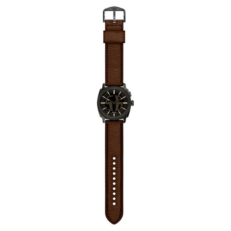 Packshot de la Montre Analogique Fossil Collection Machine Bracelet Cuir Marron